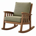 Sedia a dondolo 70 x 92 x 100 cm in legno e tessuto verde stile classico