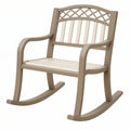 Sedia a dondolo 64 x 91 x 105 cm in plastica beige effetto legno per giardino