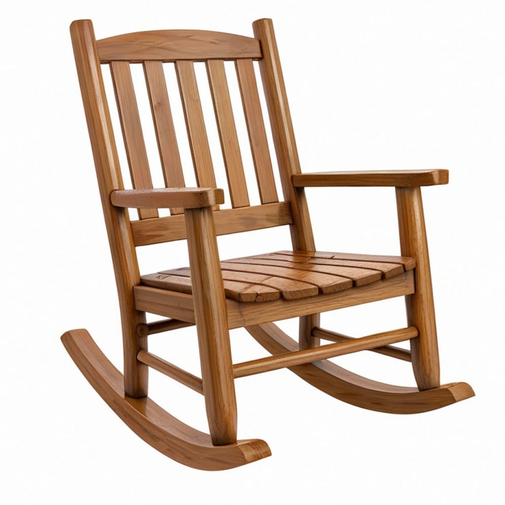 Sedia a dondolo 90 x 65 x 110 cm in legno marrone - stile classico per interni