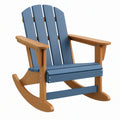 Sedia a dondolo 96 x 75 x 104 cm in legno blu e naturale per esterno stile Adirondack