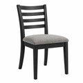 Sedia da pranzo 45 x 52 x 95 cm in legno nero con seduta imbottita grigia stile moderno