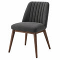 Sedia da pranzo 52 x 60 x 85 cm in tessuto grigio scuro con gambe in legno stile moderno