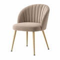 Sedia imbottita 58 x 61 x 81 cm in tessuto beige con gambe in metallo dorato - stile moderno