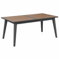 Tavolo da pranzo da esterno 160 x 90 x 75 cm in legno e metallo marrone nero stile moderno