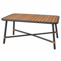 Tavolo da giardino 120 x 60 x 45 cm in metallo e legno marrone nero - rettangolare a doghe