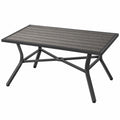 Tavolo da giardino 150 x 90 cm grigio in metallo e plastica effetto legno