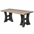 Tavolo da pranzo 180 x 90 x 76 cm in legno marrone e nero stile rustico